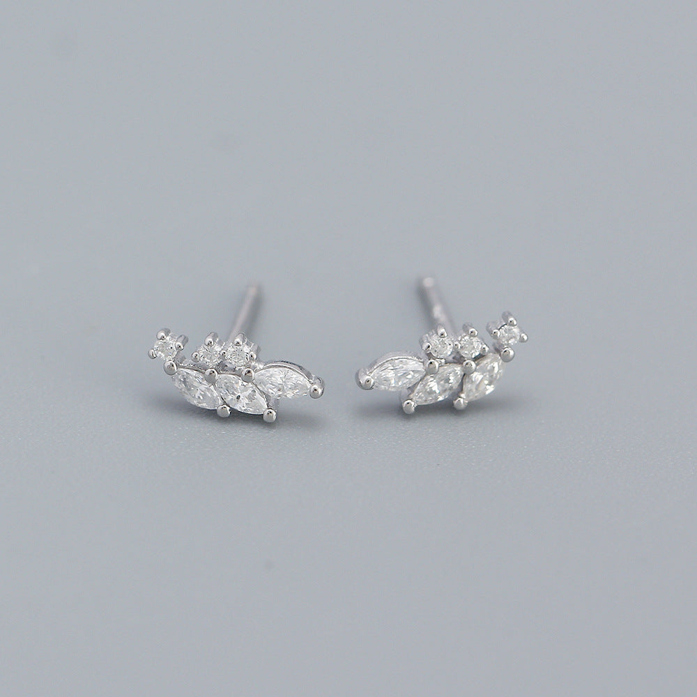 925 Sterling Silver Floral Geometric Earrings