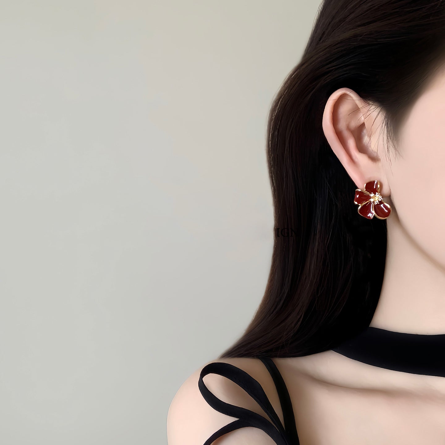 Pendientes colgantes de esmalte floral vintage, aretes de cobre bañados en oro de 18 quilates para mujer