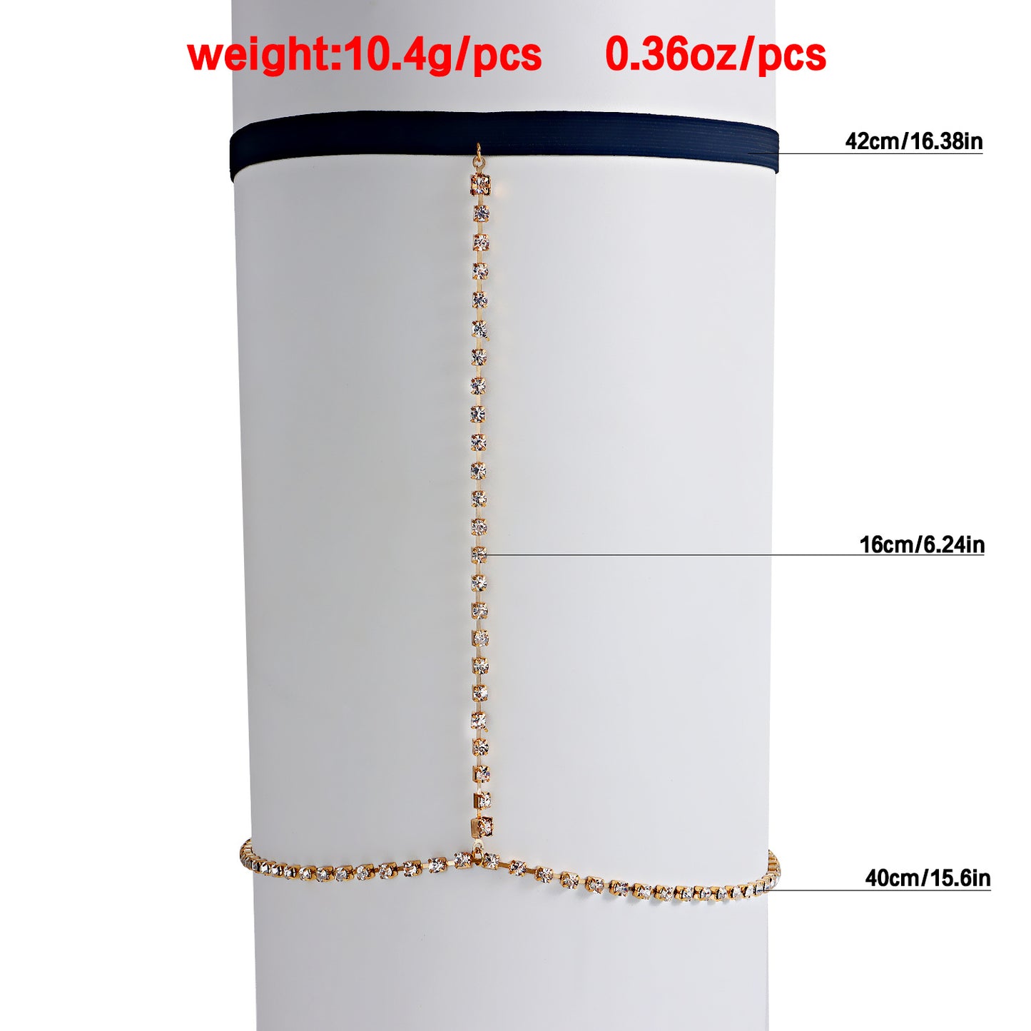 Minimalist Geometric Alloy Leg Chain for Women with Claw-Set Rhinestone Accents