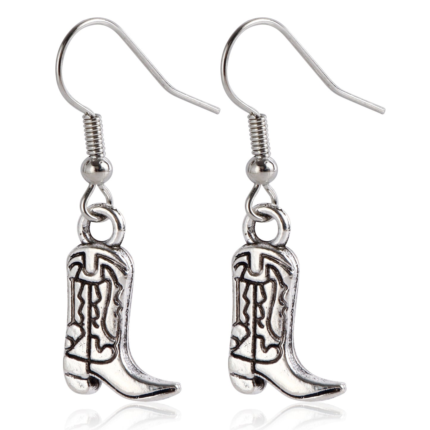 Pendientes de aro de metal geométricos estilo Punk Western con borlas y colgante de cactus para mujer