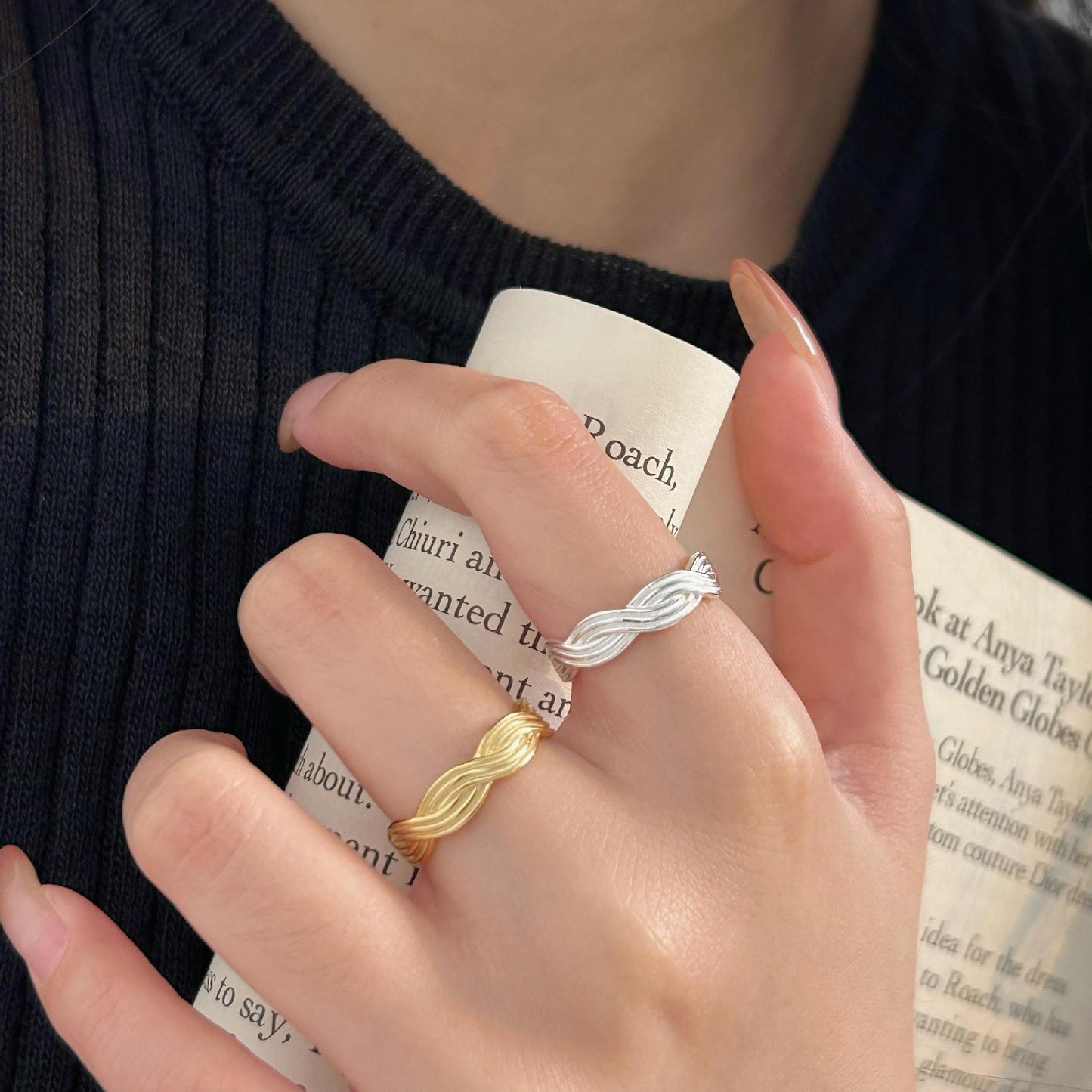 Minimalist Geometric Line Ring in 925 Sterling Silver for Women