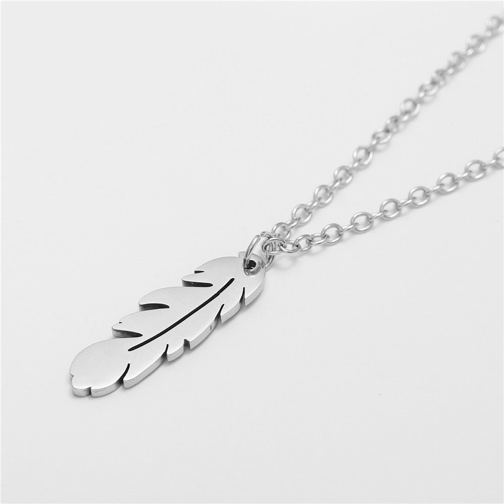 Punk Hip-hop Minimalist Star Geometric Titanium Steel Plated Pendant Necklace with Cable Chain