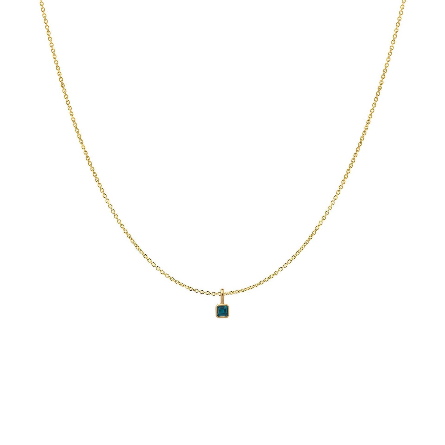 Minimalist Square Titanium Steel Gemstone Pendant with Cubic Zirconia Inlay Charm Bar for Women