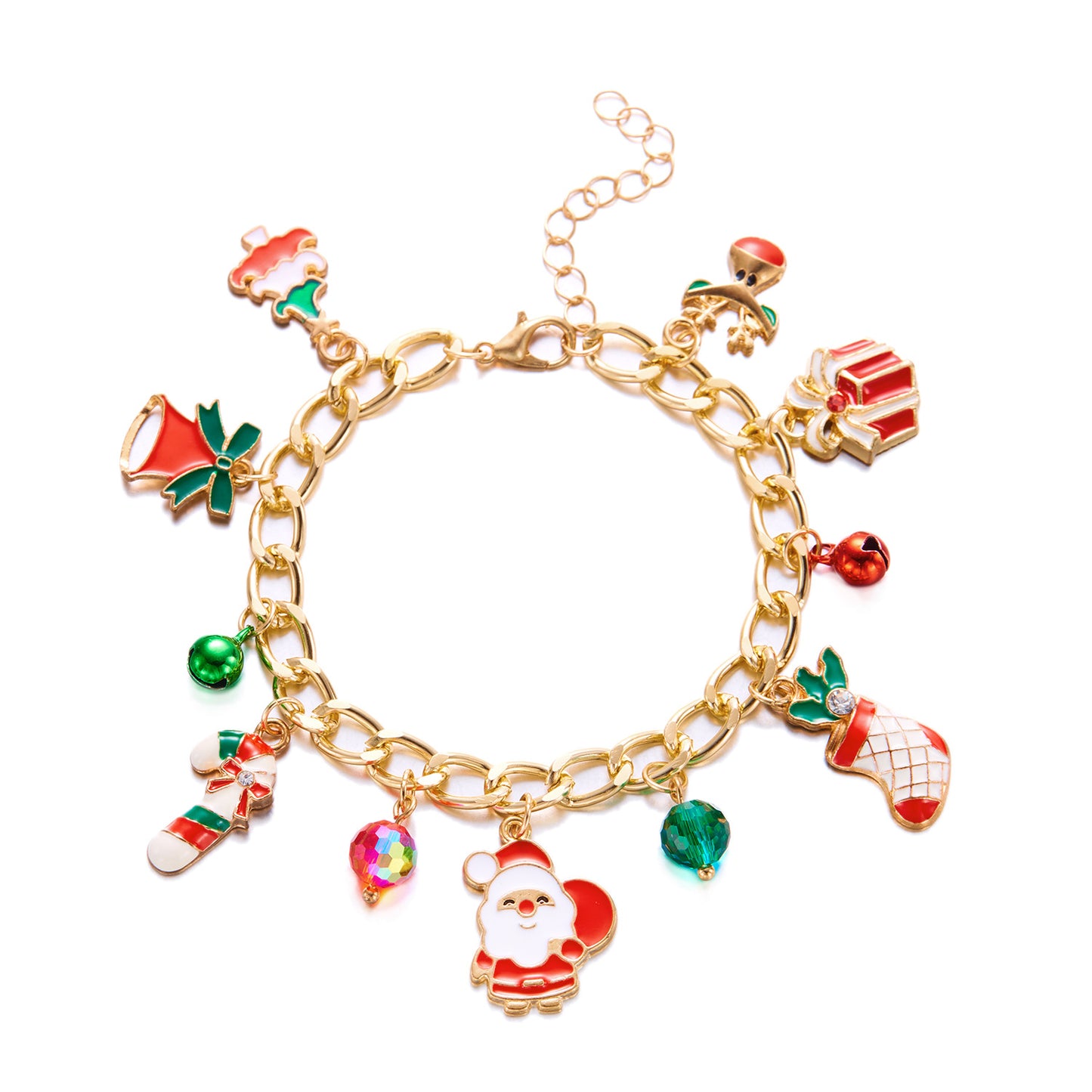 Pulsera de árbol de Navidad para mujer con diseño de bastón de Papá Noel, joyería minimalista de aleación para vacaciones