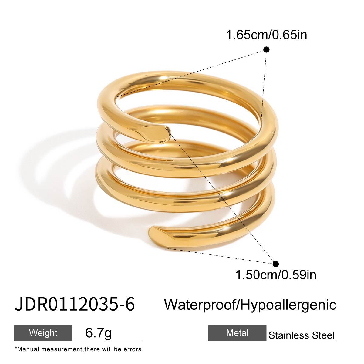 Minimalist Geometric Plated Stainless Steel Ring for Women