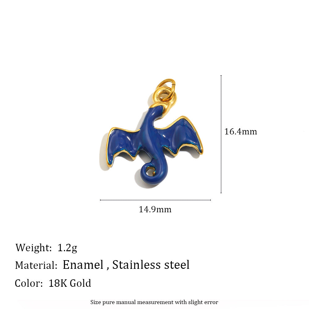 18K Gold Plated Drip Oil Animal Shape Stainless Steel Charm Bar