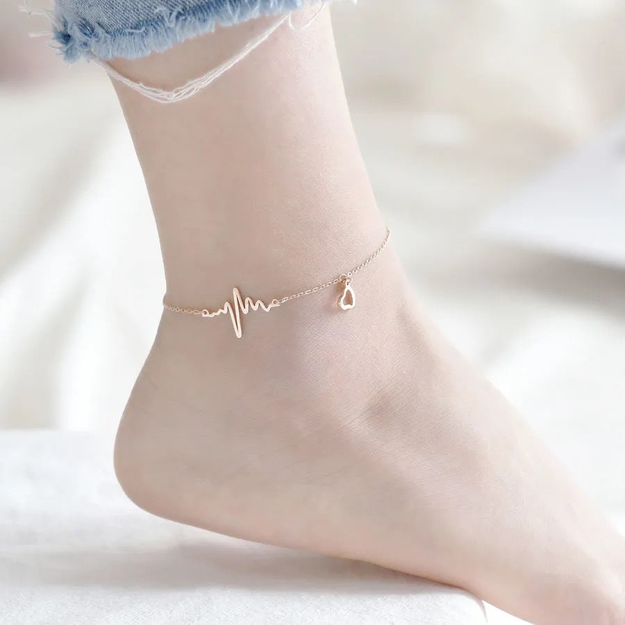 Cavigliera Dolce in Acciaio al Titanio con Design di Ispirazione Coreana per Donne, Accessorio Gioiello da Spiaggia