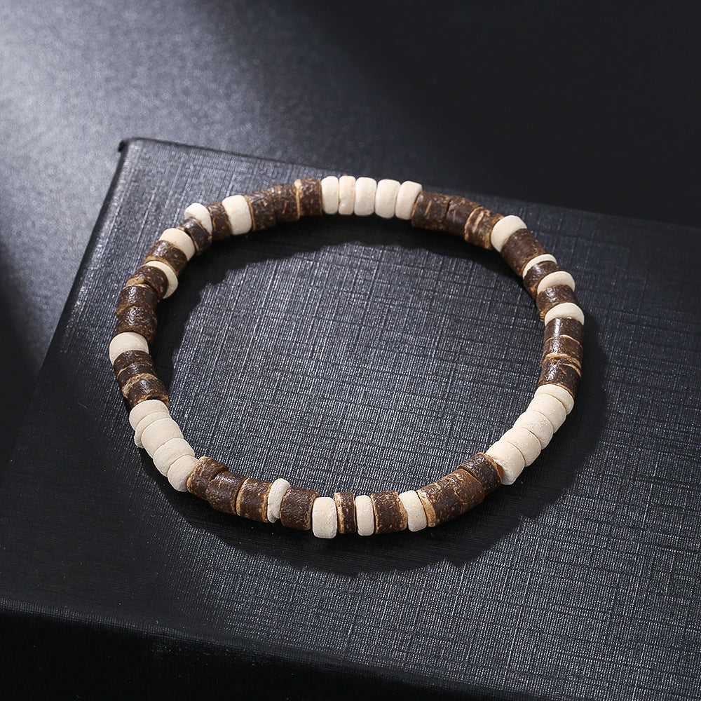 Vintage Casual Geometric Handmade Turquoise Hematite Bracelet for Men and Women