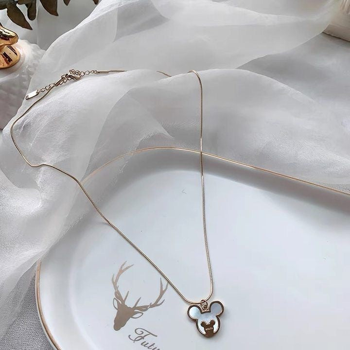 Classic Minimalist Cartoon Titanium Steel Plated Necklace for Unisex