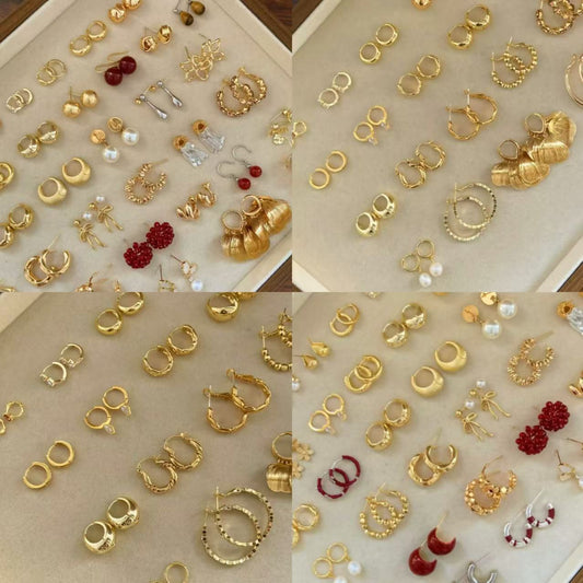 Orecchini a perno geometrici minimalisti in metallo con finitura placcata da donna, gioielli per l'orecchio lussuosi, alla moda e versatili per tutti i giorni