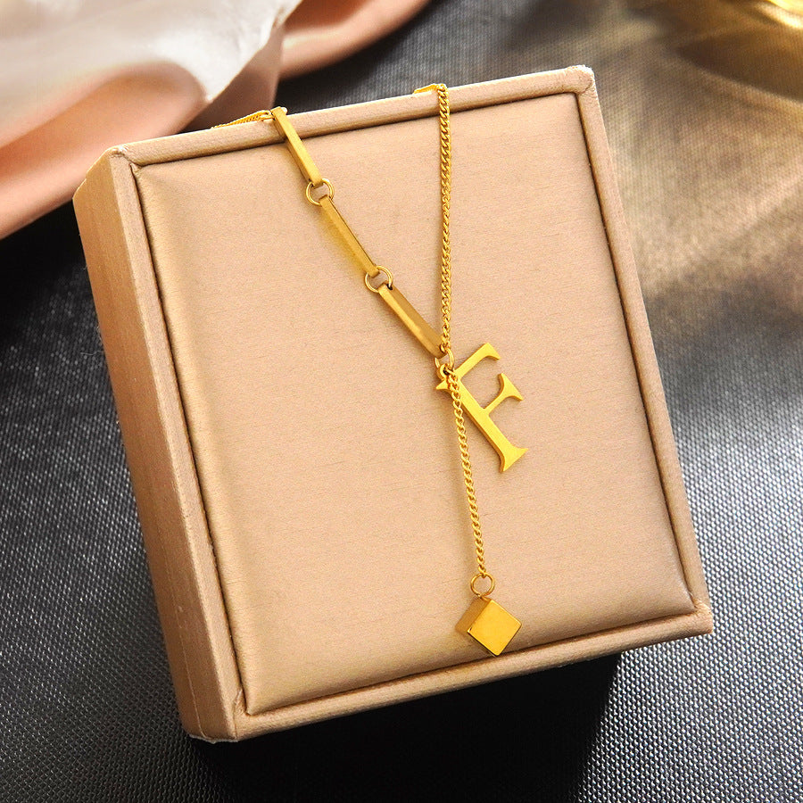Minimalist Elegant 18K Gold Plated Stainless Steel Letter Bracelet