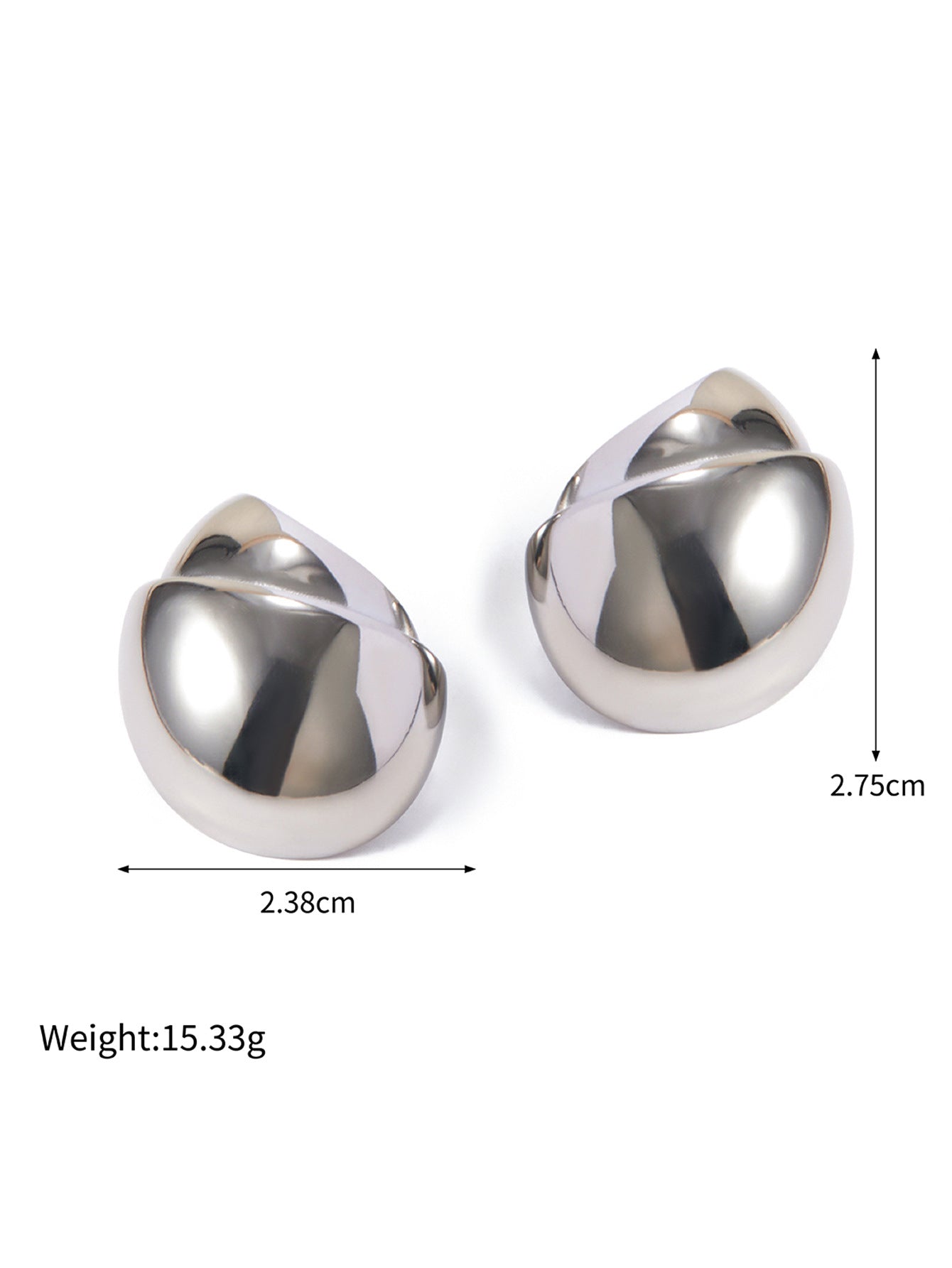 Minimalist Luxury Geometric Hazelnut Titanium Steel Earrings PVD Gold Plated Stainless Steel Studs for Women