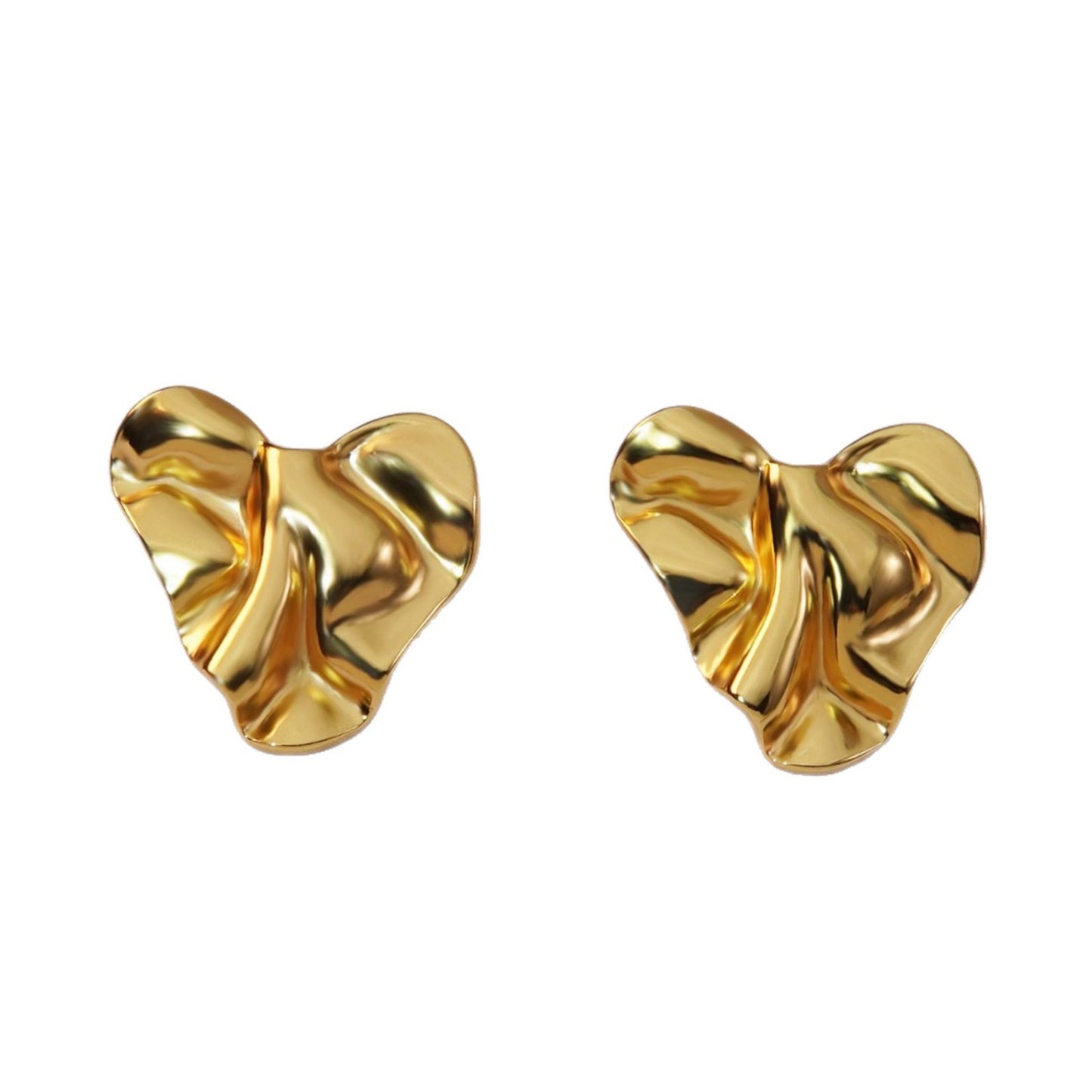 Sweet Luxury Heart Titanium Steel Plated Earrings for Women