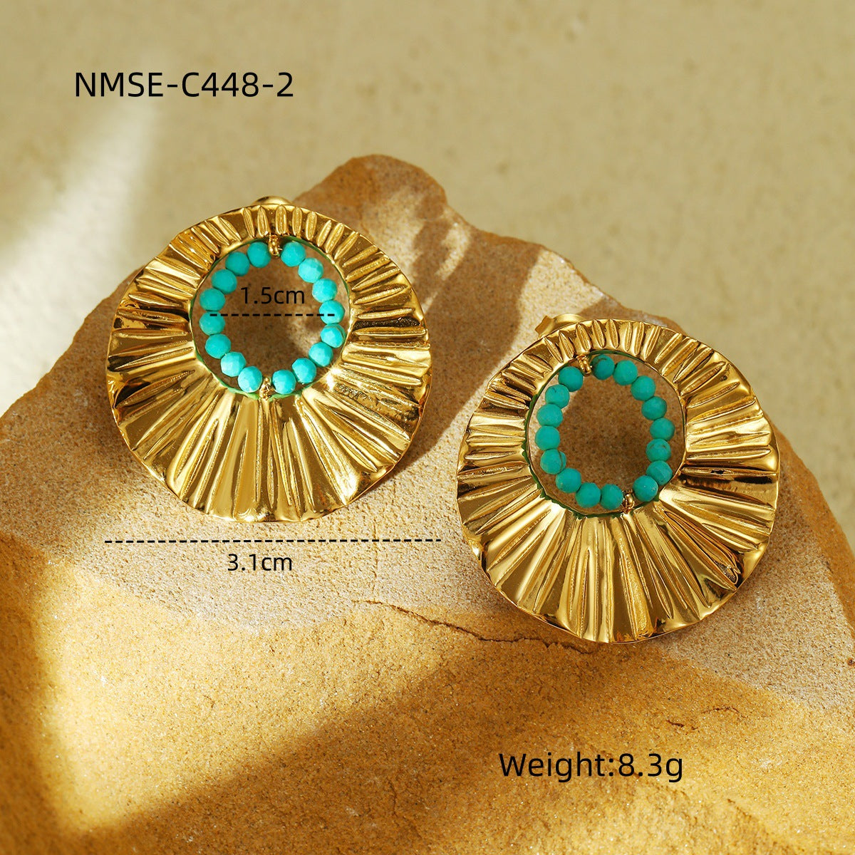 Vintage Geometric Stainless Steel Earrings for Women with Plated Finish Elegant French-Inspired Luxury Ear Studs