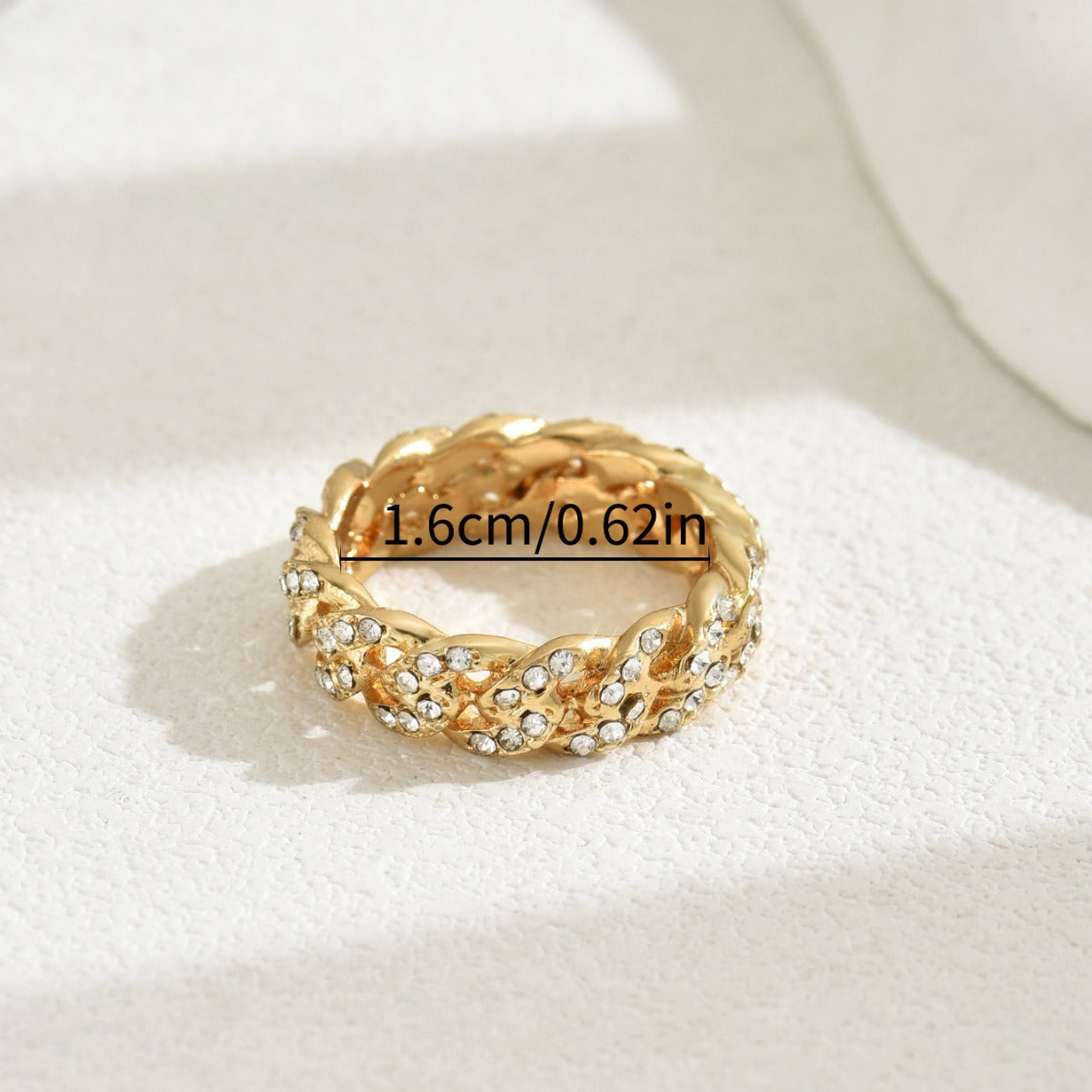 Anillo Minimalista Geométrico de Aleación de Zinc con Incrustaciones de Pedrería para Mujer, de Moda, para la Oficina, Apilable, para Dedo Índice