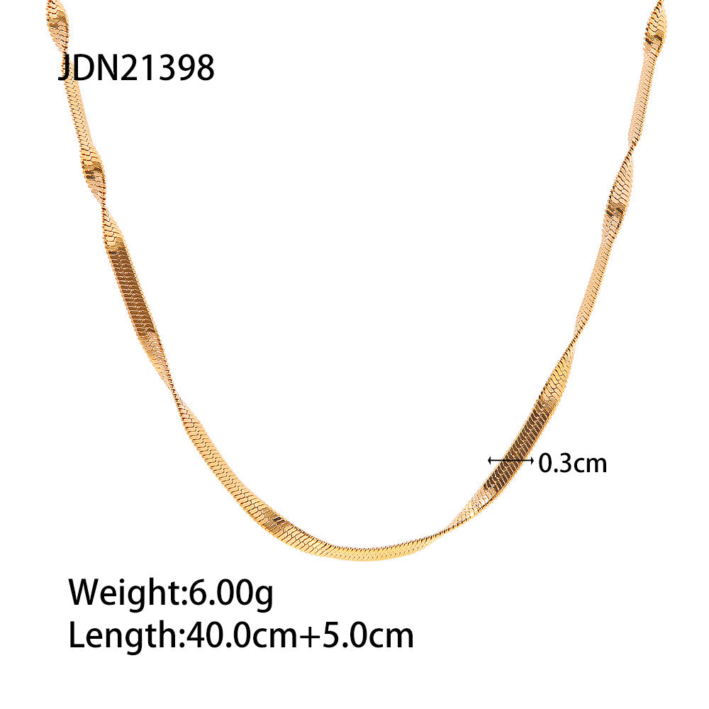 Geometric Circle Pendant Bracelet in Stainless Steel with 18K Gold Plating for Women