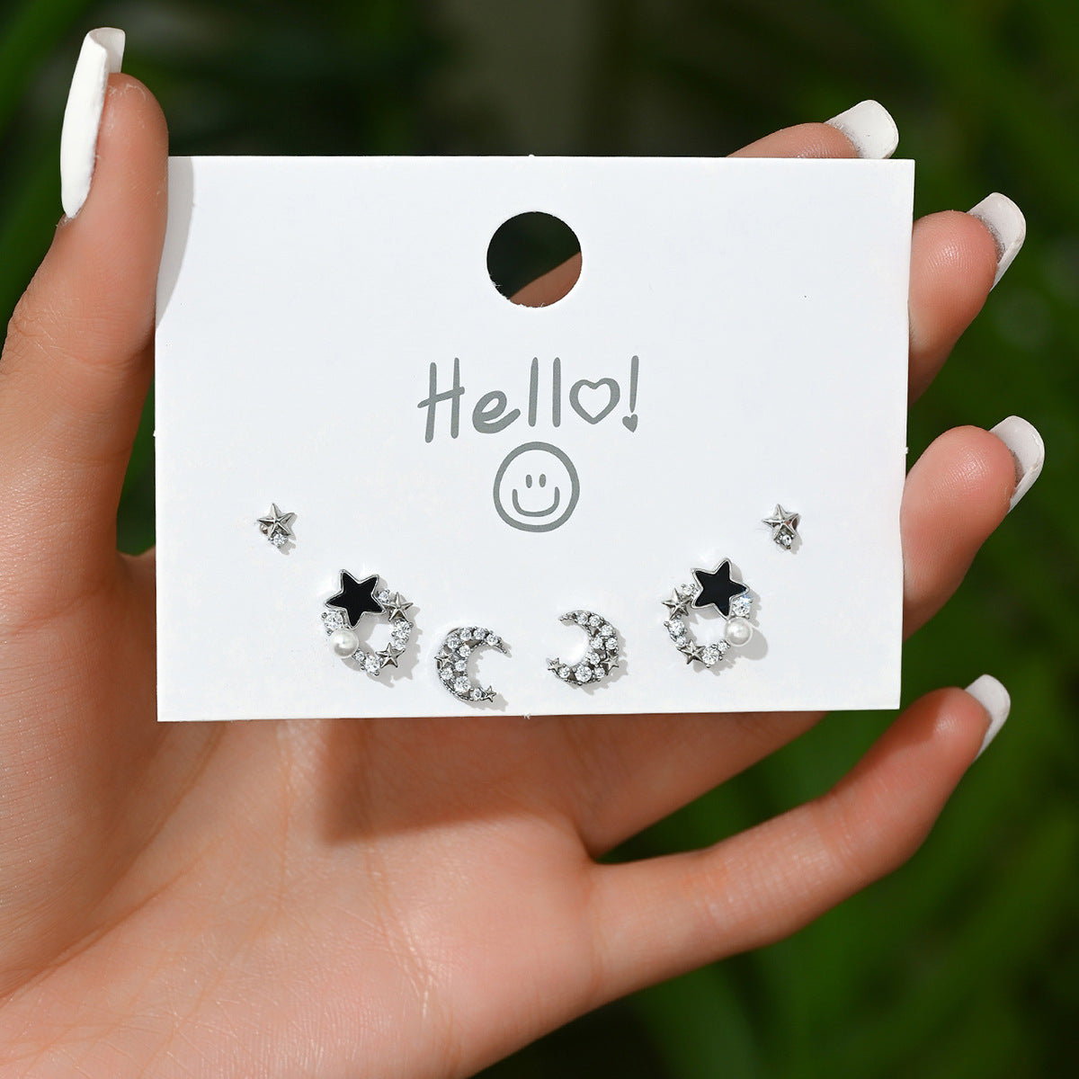 Pendientes minimalistas geométricos en forma de estrella de cobre con incrustaciones de circonitas para mujer, estilo fresco y dulce