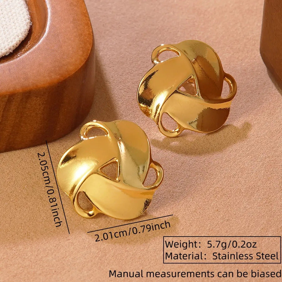 Luxury Elegant Geometric Triangle Stainless Steel Stud Earrings for Women