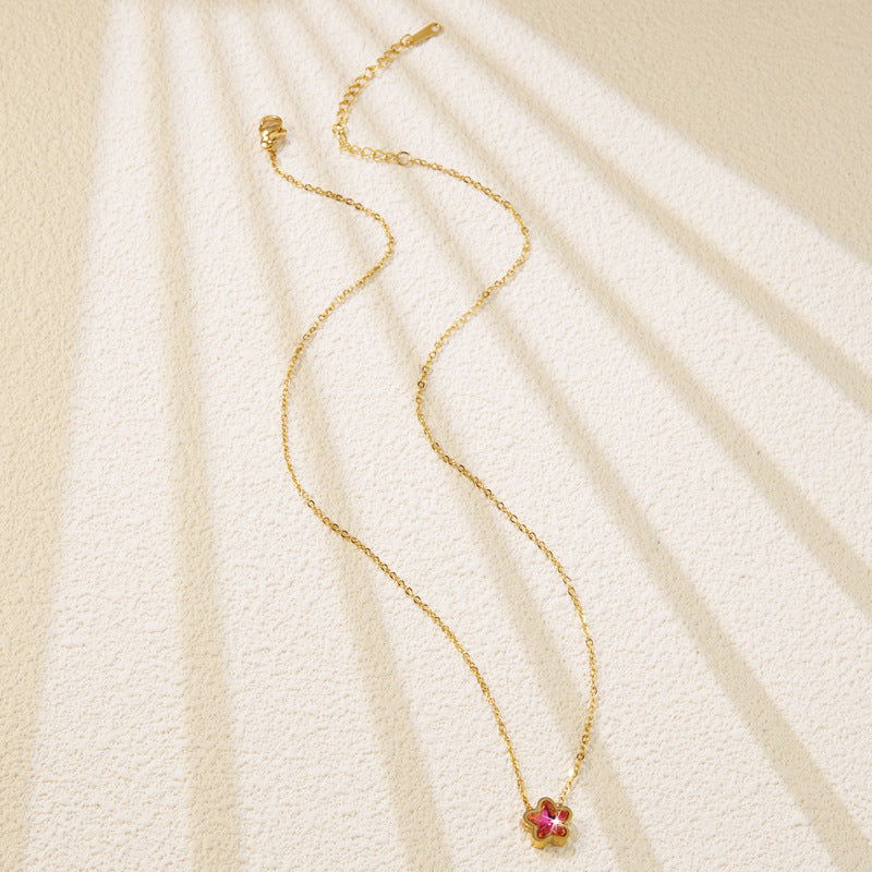 Minimalist Heart Teardrop Geometric Stainless Steel Plated Pendant Necklace for Women