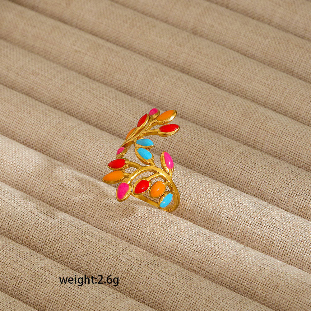 Anillo abierto irregular de acero inoxidable para mujer con baño de oro de 18K, diseños geométricos de corazón, estrella, letras y constelaciones