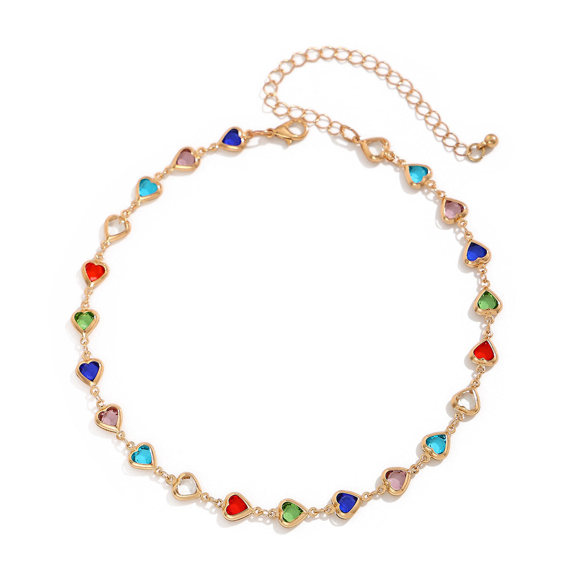 Collana Pendente Vintage a Cuore con Strass e Design Geometrico da Donna