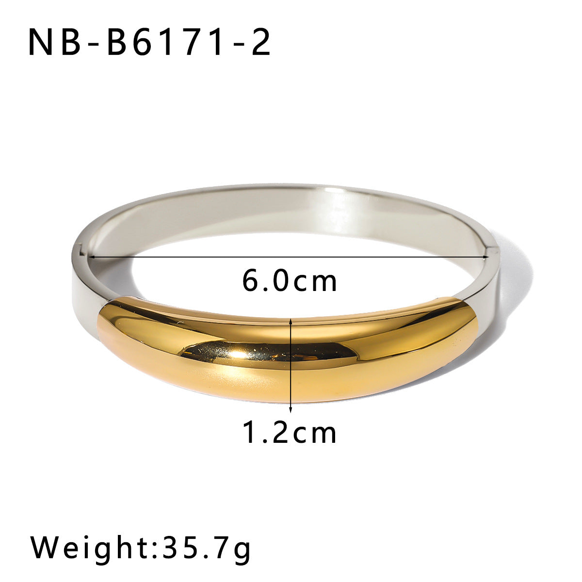 Bracciale da donna minimalista geometrico in acciaio al titanio placcato oro 18K