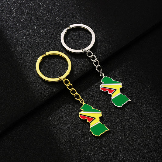 Llavero colgante de esmalte geométrico minimalista de acero inoxidable unisex