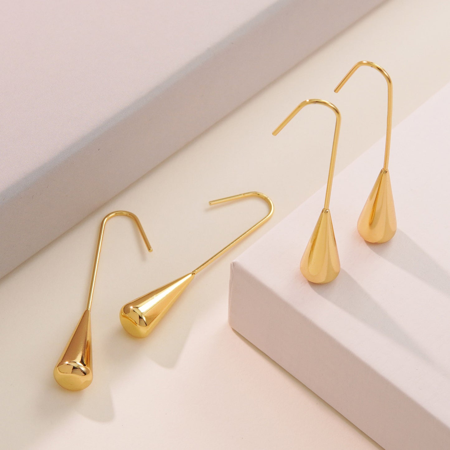 Sweet Elegant Teardrop Titanium Steel Plated Earrings for Women