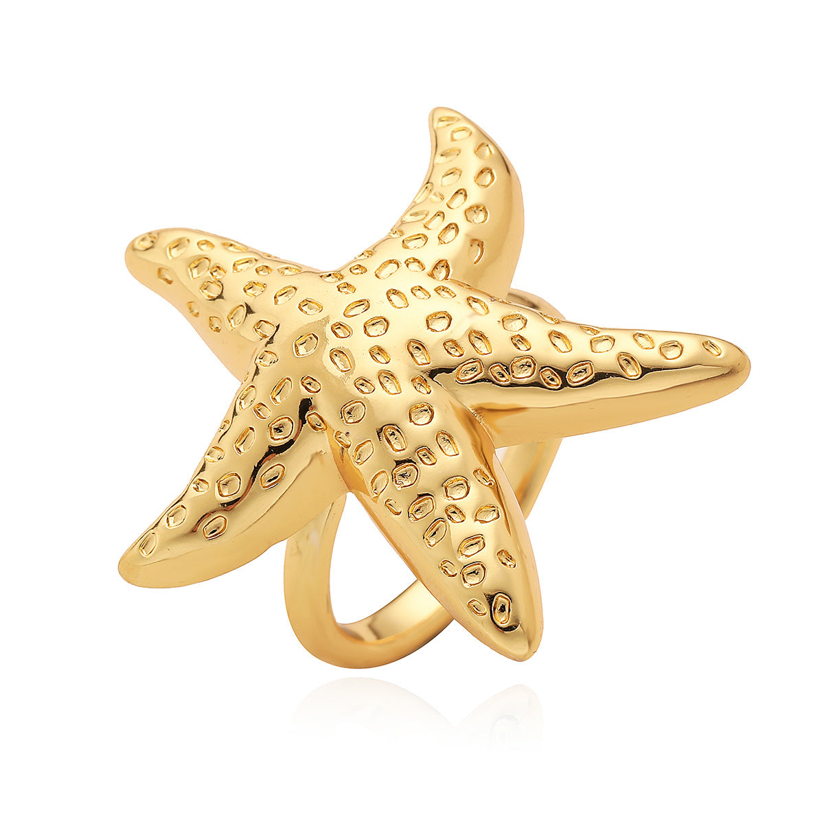 Minimalist 18K Gold Plated Brass Geometric Open Ring for Women