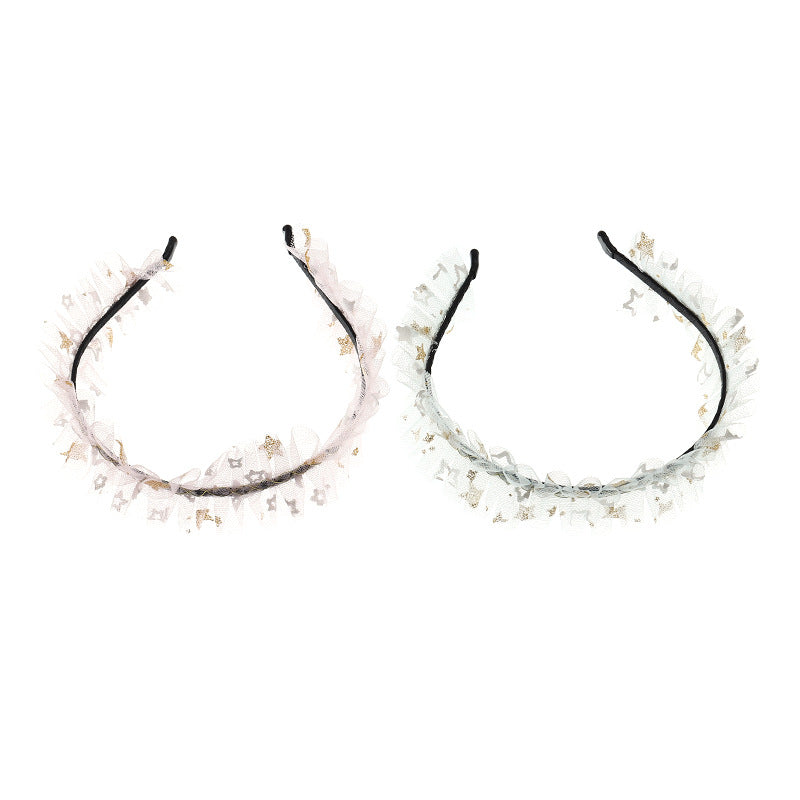 Diadema de tul con estrellas estilo cuento de hadas para niñas, para fiestas, festivales y actuaciones en el escenario