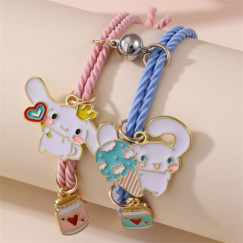 Set di braccialetti per bambini in resina fatti a mano con chiusura magnetica e design a forma di stella, regalo di compleanno per bambine