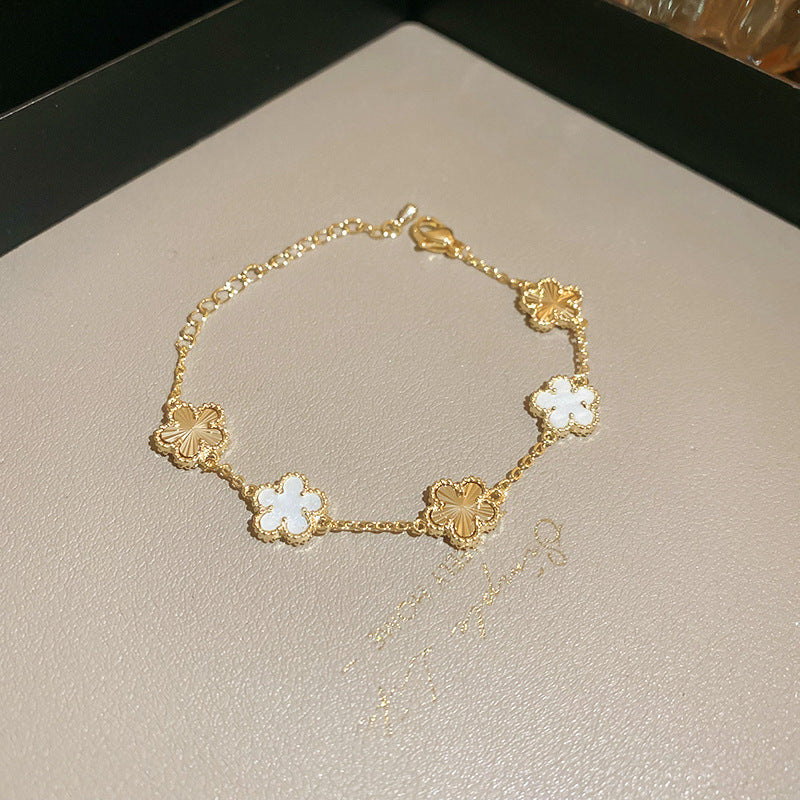 Luxury Elegant Geometric Alloy Plated Bracelet with Cubic Zirconia for Women