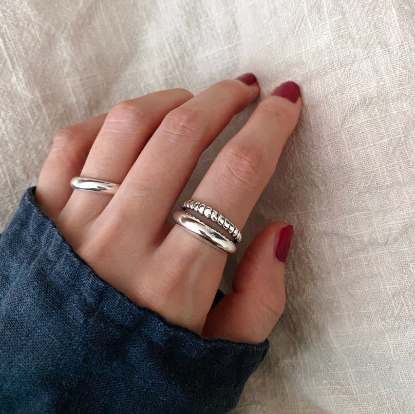 Minimalist 925 Sterling Silver Heart Ring for Women