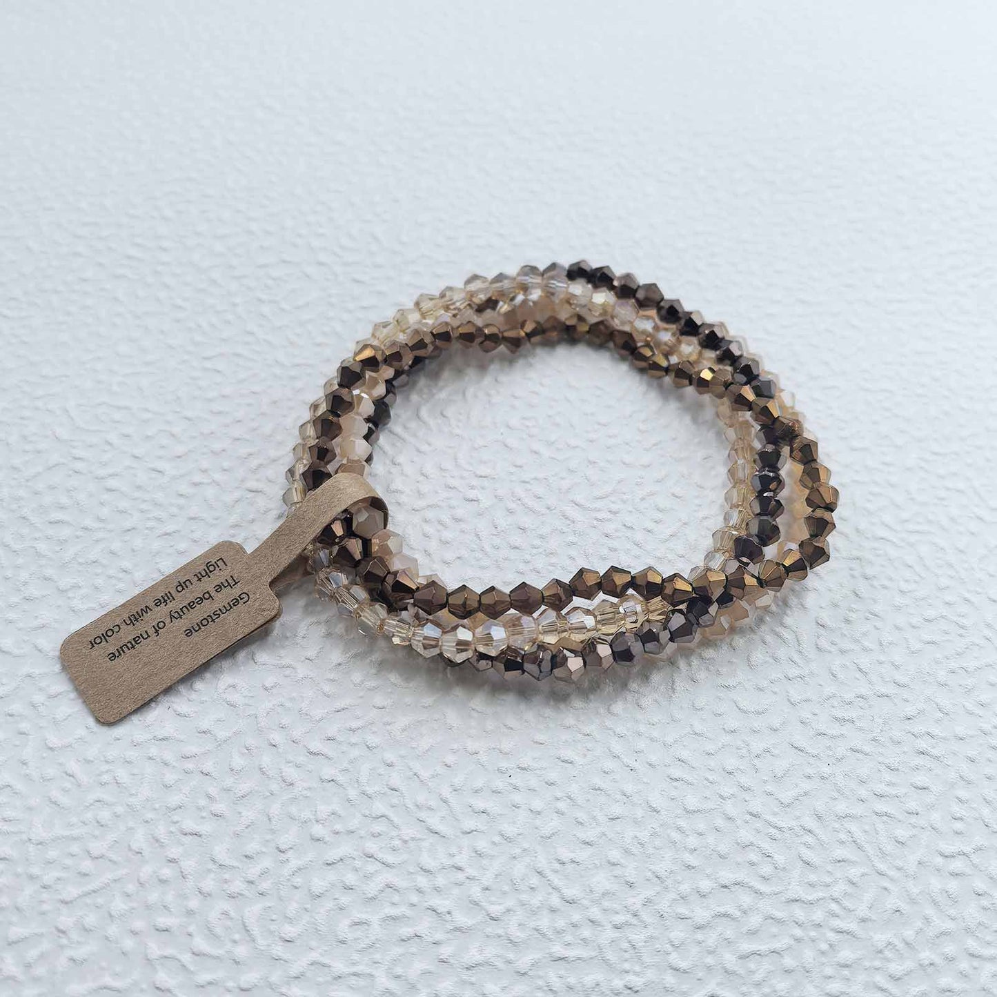 Casual Geometric Faceted Crystal Beaded Stretch Bracelet Set for Unisex