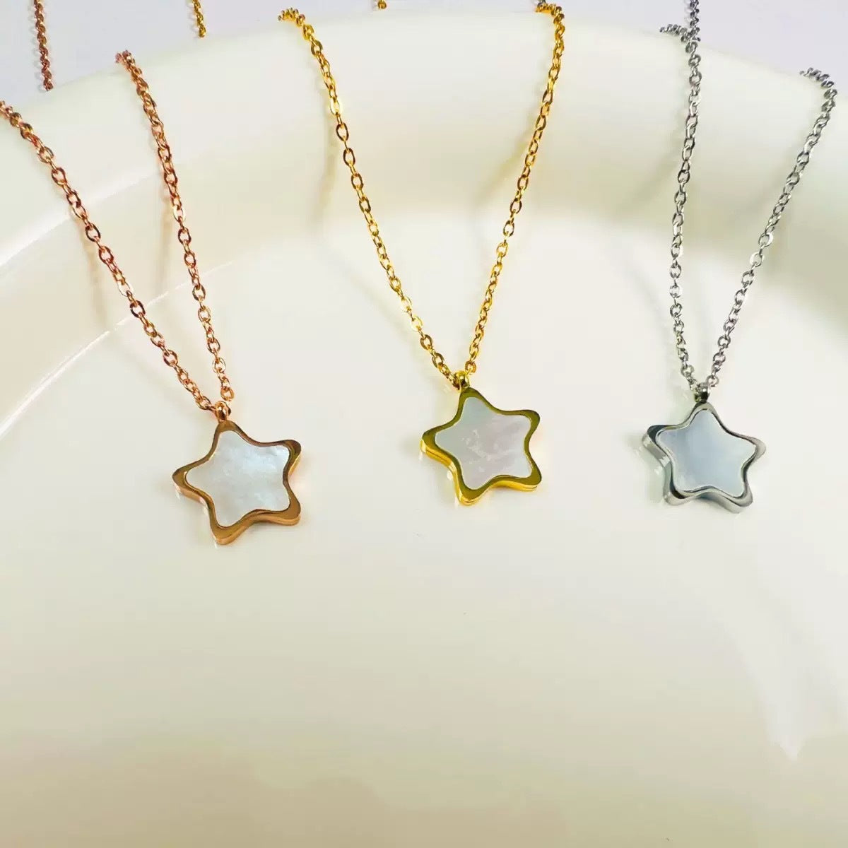 Minimalist Gold Plated Titanium Steel Star Necklace for Women