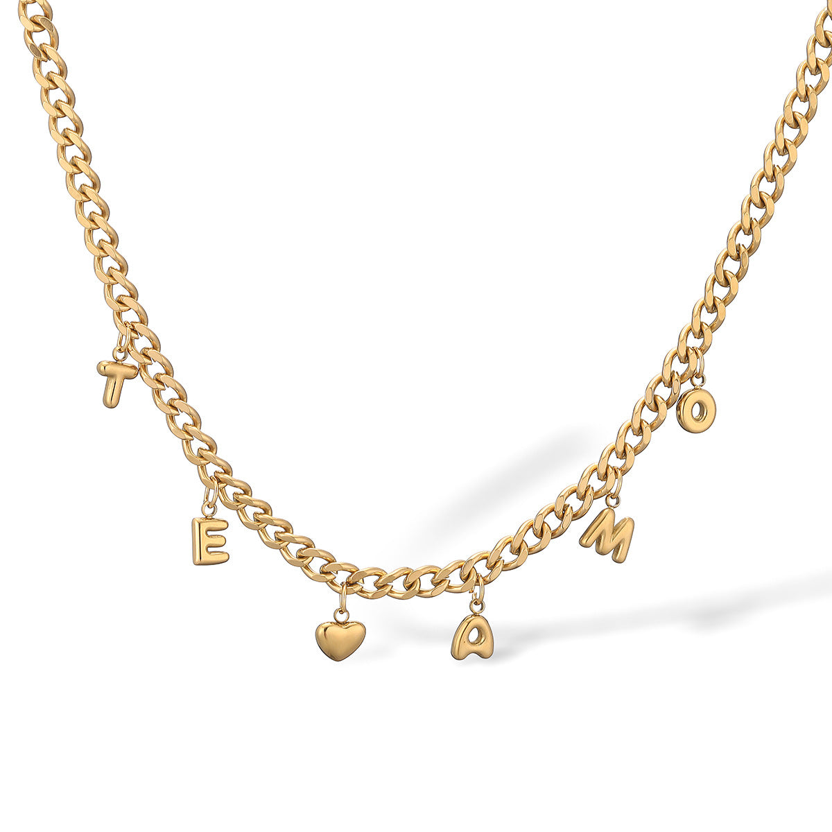 Collana pendente con fiore geometrico irregolare minimalista in acciaio inossidabile con placcatura in oro 18 carati