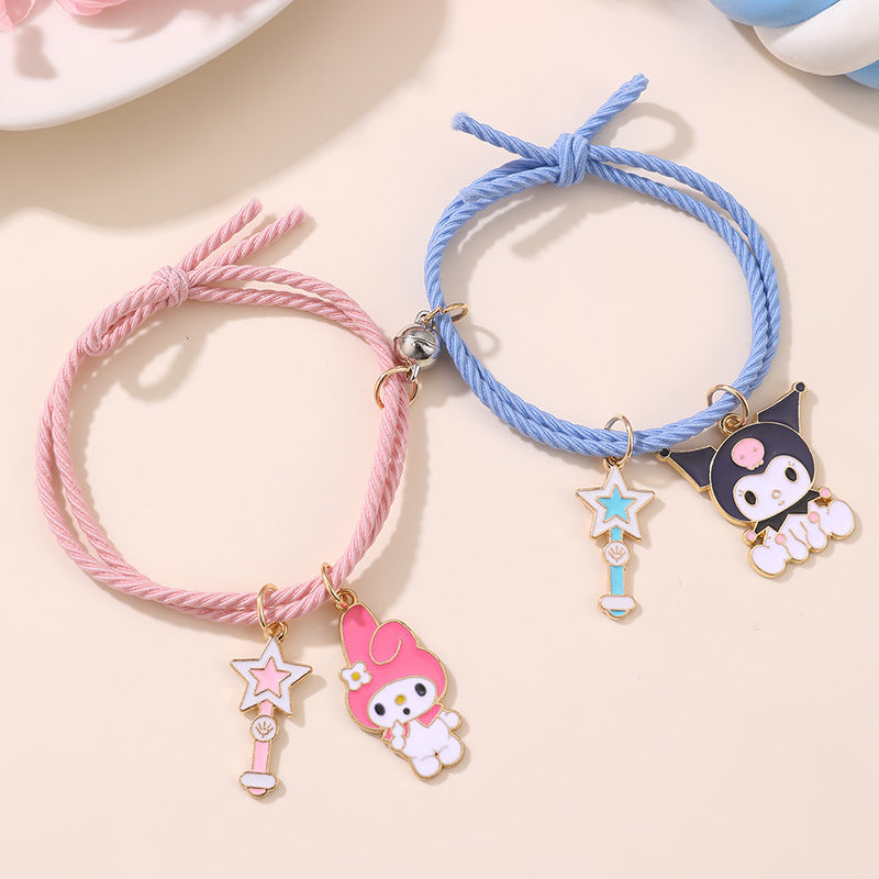 Set di braccialetti per bambini in resina fatti a mano con chiusura magnetica e design a forma di stella, regalo di compleanno per bambine