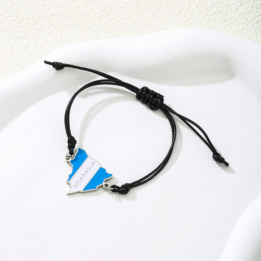 Bracciale Pendente con Lettera Placcata in Acciaio Inossidabile Geometrico Minimalista per Uomo e Donna