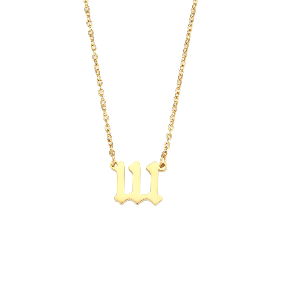 Fashionable Minimalist Numeric Pendant Necklace for Women in Stainless Steel with Plated Finish