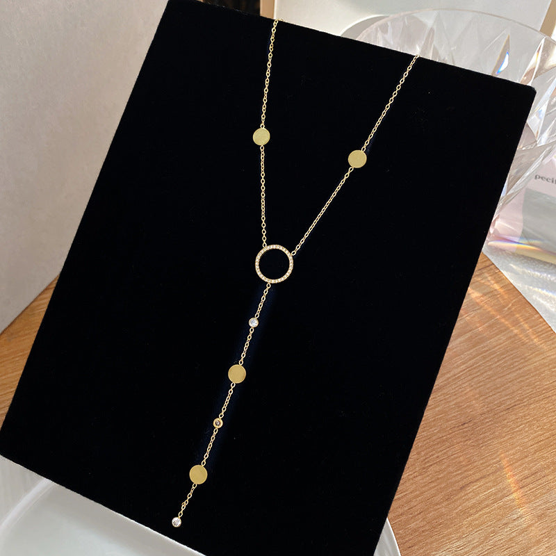 Sporty Casual Gold Plated Titanium Steel Necklace Unisex