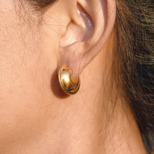 Minimalist Geometric C-Shaped Stainless Steel Earrings for Women