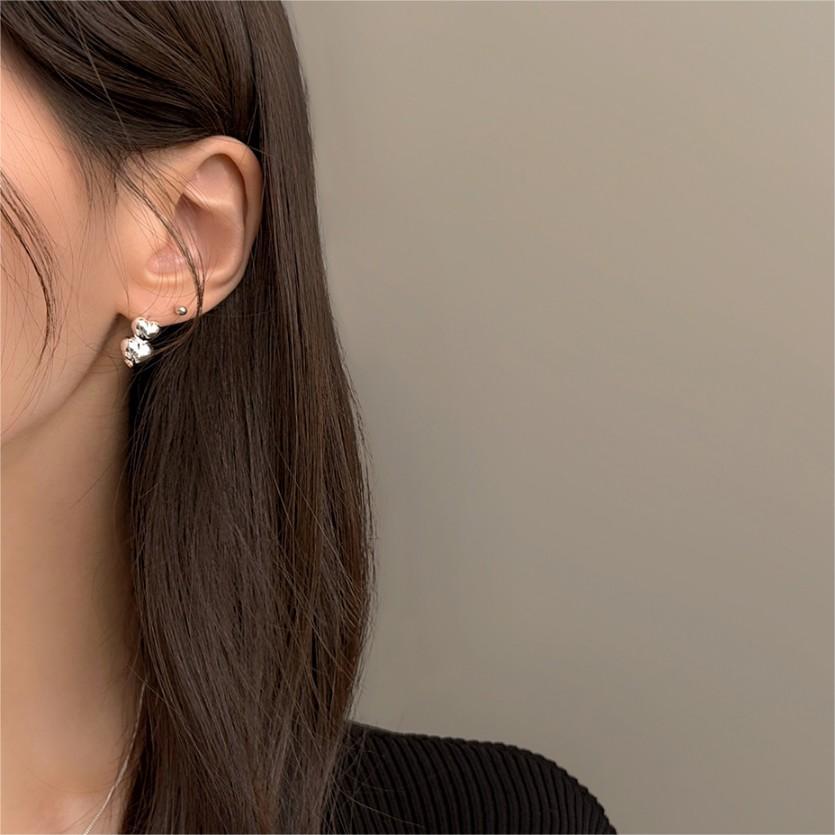 Minimalist Heart-Shaped 925 Sterling Silver Stud Earrings with Plated Finish