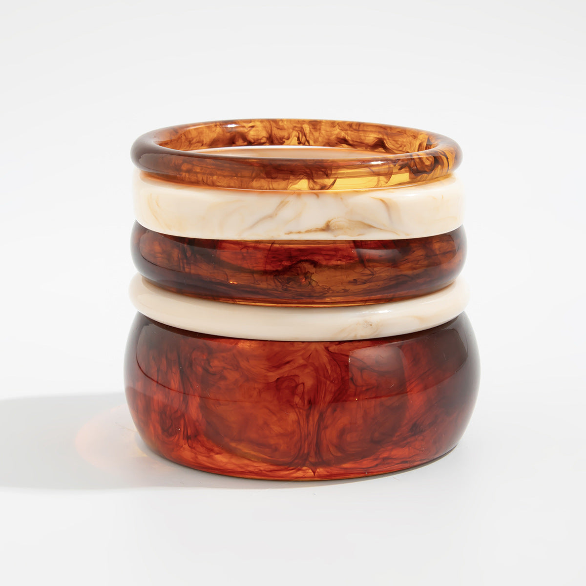 Elegant Geometric Gradient Resin Acrylic Wide Cuff Bracelet