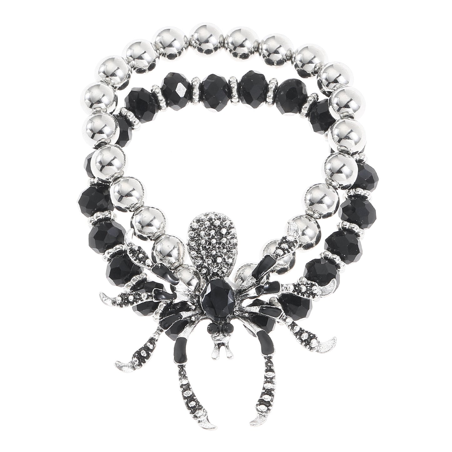 Pendientes llamativos góticos con araña en aleación con acabado galvanizado para estilo punk de Halloween