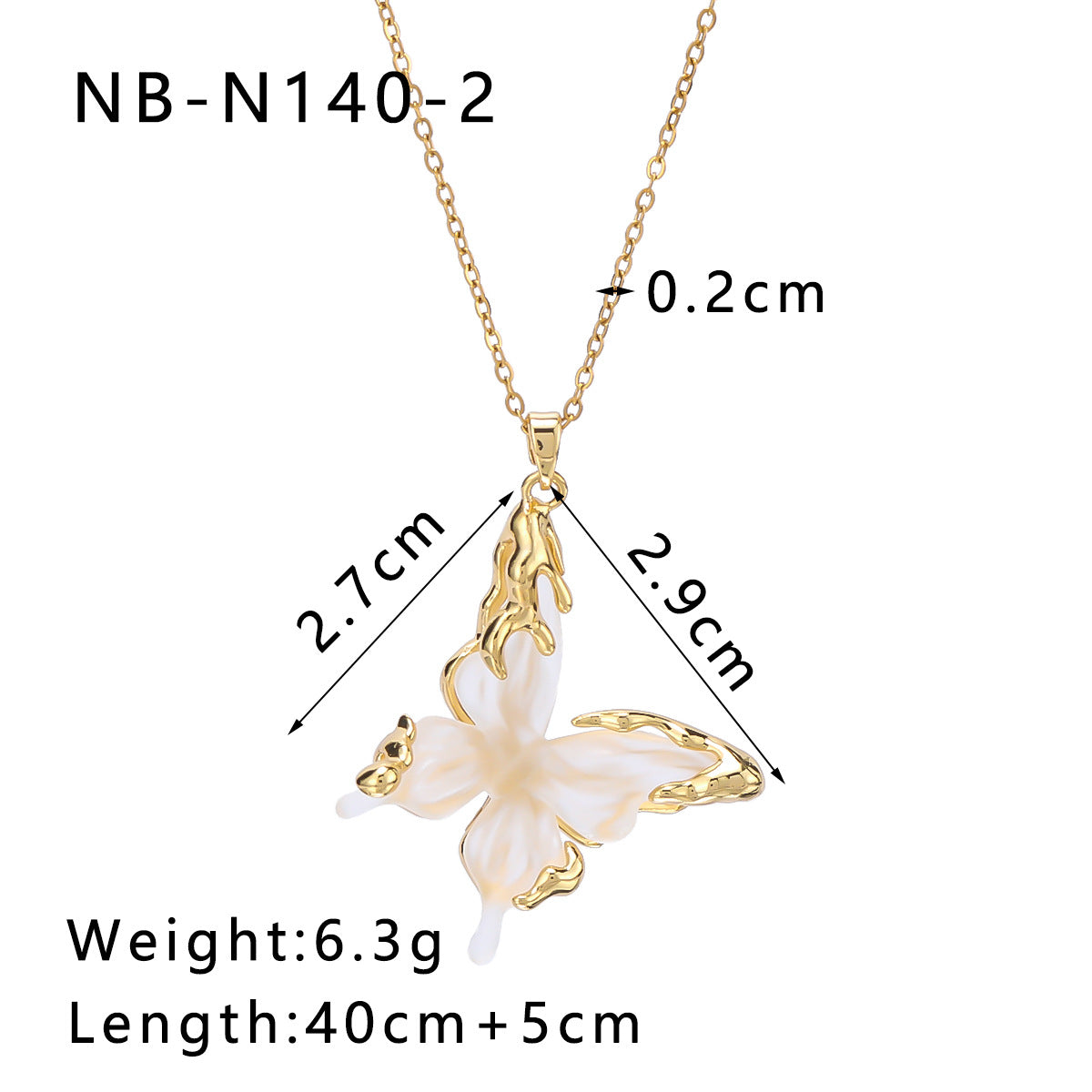 Collana pendente a farfalla minimalista in acciaio inossidabile con finitura placcata sottovuoto in oro 18 carati su catena a O per donna