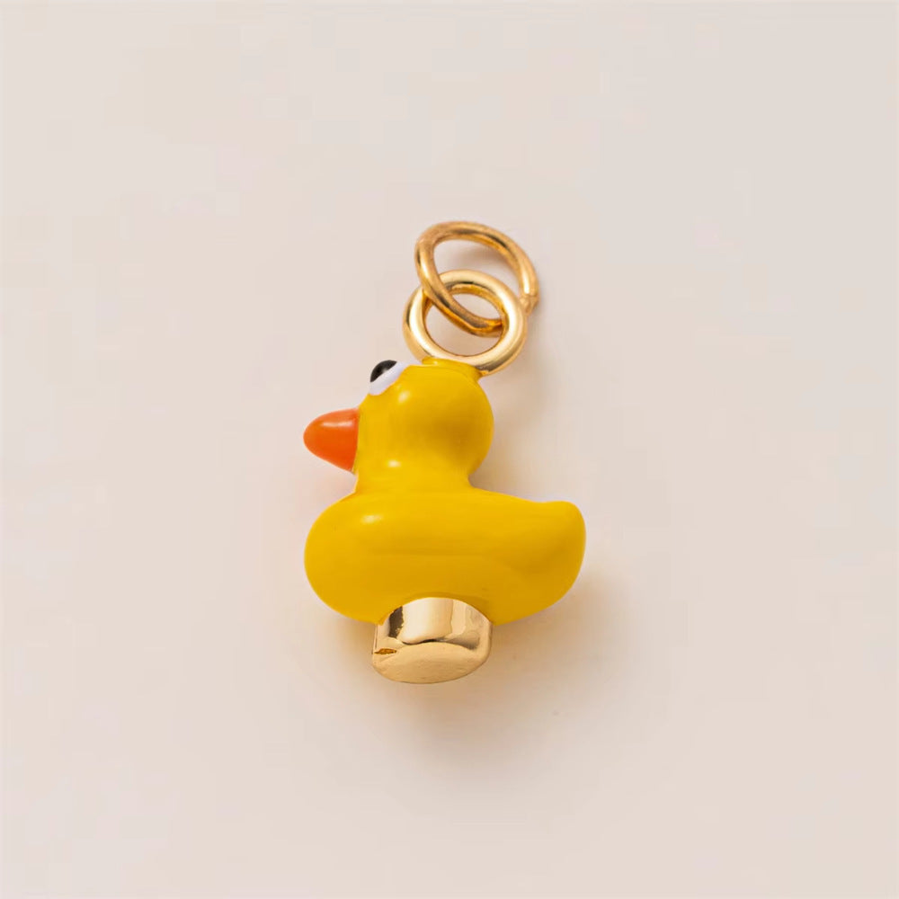 Minimalist Luxury 18K Gold Plated Brass Animal Pendant with Cubic Zirconia Charm Bar for Unisex