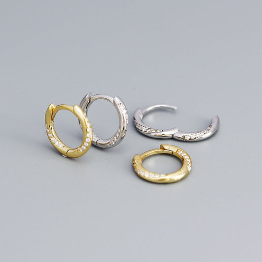 Orecchini a perno geometrici minimalisti in argento sterling 925 con design a spirale