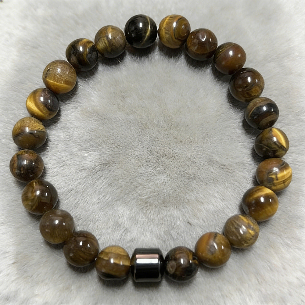 Handmade Geometric Round Synthetic Stone Beaded Bracelet Unisex