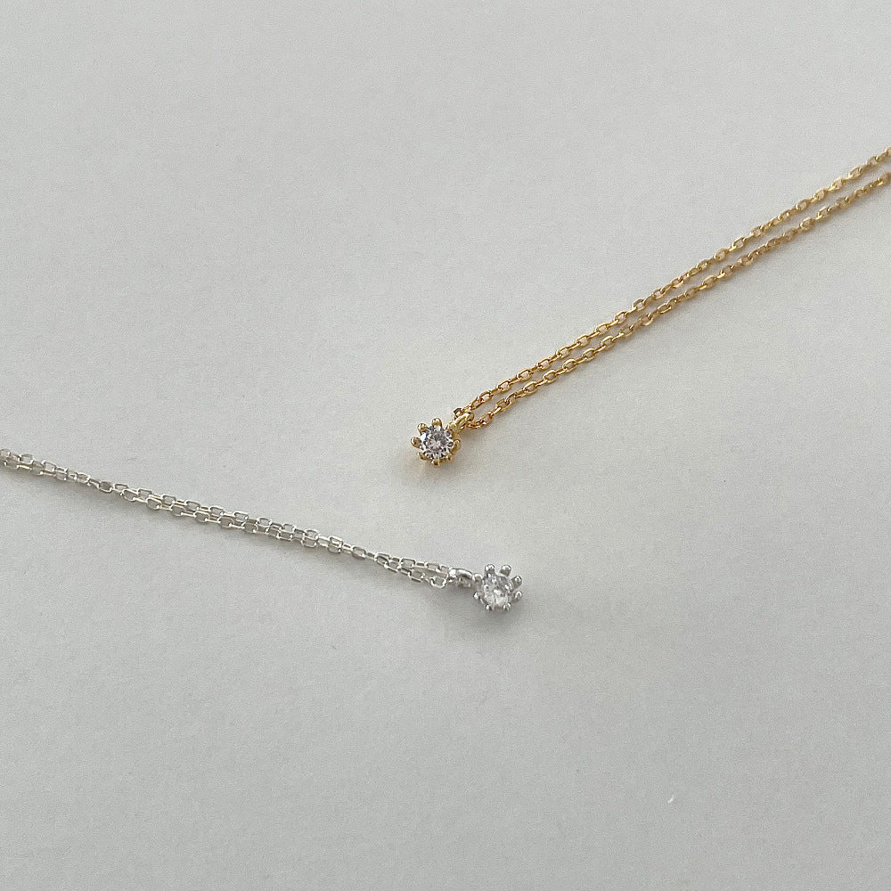 Collana con ciondolo a tulipano geometrico minimalista in argento sterling 925 placcato oro su catena snake