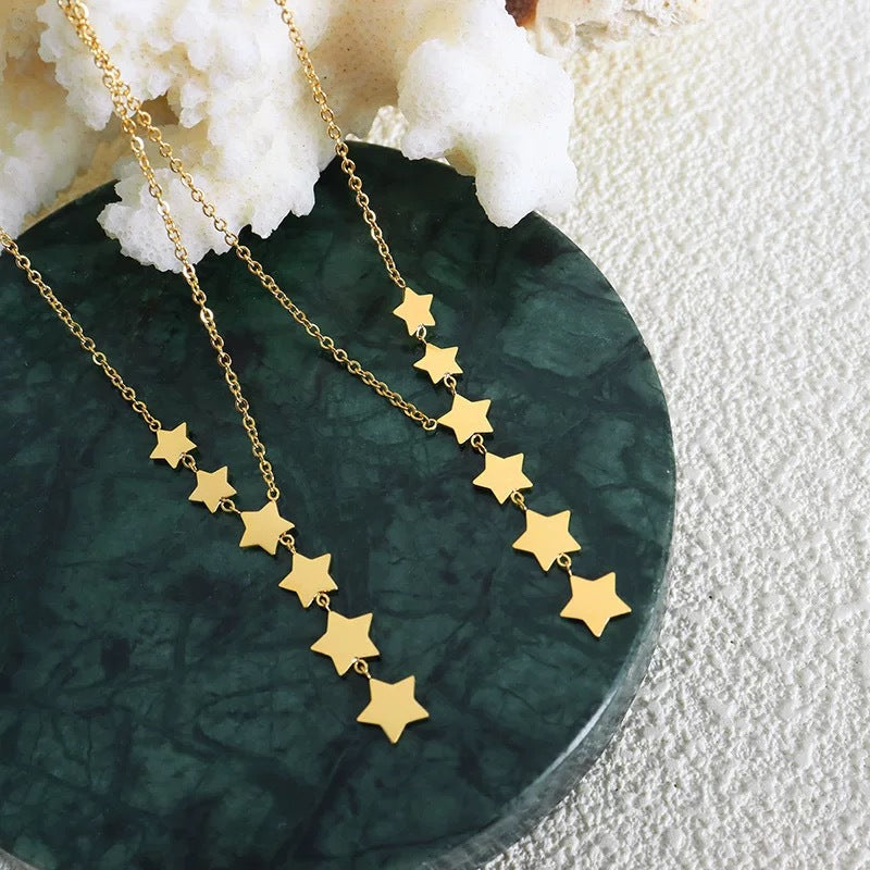Minimalist Sweet Star Titanium Steel Plated Necklace for Women